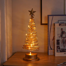 LED Christmas Tree Spiral Light Table Ornament Wrought Iron Xmas Tree