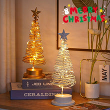 LED Christmas Tree Spiral Light Table Ornament Wrought Iron Xmas Tree