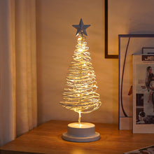 LED Christmas Tree Spiral Light Table Ornament Wrought Iron Xmas Tree