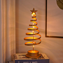 LED Christmas Tree Spiral Light Table Ornament Wrought Iron Xmas Tree