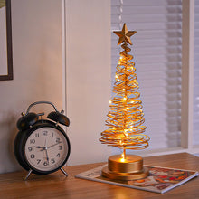 LED Christmas Tree Spiral Light Table Ornament Wrought Iron Xmas Tree