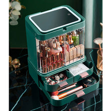 Large-Capacity Desktop Makeup Organizer with Mirror and Light